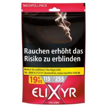 Beutel Elixyr Red Zigarettentabak Volumem 105 Gramm