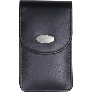 Zigaretten-Packungsetui Leder schwarz Slim 100mm