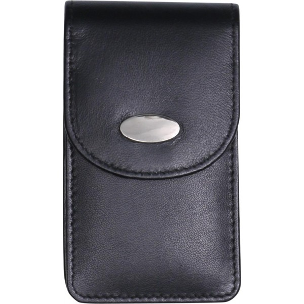 Zigaretten-Packungsetui Leder schwarz Slim 100mm