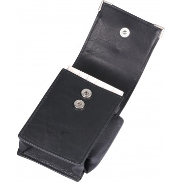 Zigaretten-Packungsetui Leder schwarz 85/100mm