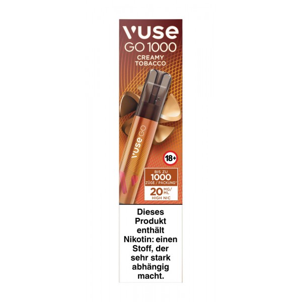 Einweg eZigarette Vuse GO Creamy Tobacco 20mg bis zu 1000 Puffs