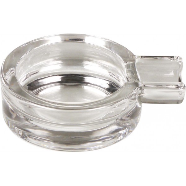Zigarrenascher Glas transparent rund 8.5cm/1 Ablage