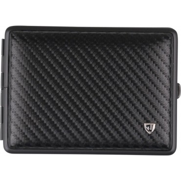 Zigtt.-Etui v.H. Leder Carbonoptik schw.Rahmen schwarz 100mm