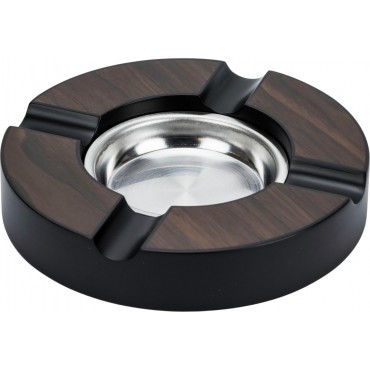 Zigarrenascher rund Walnut Finish matt mit 4 Ablagen