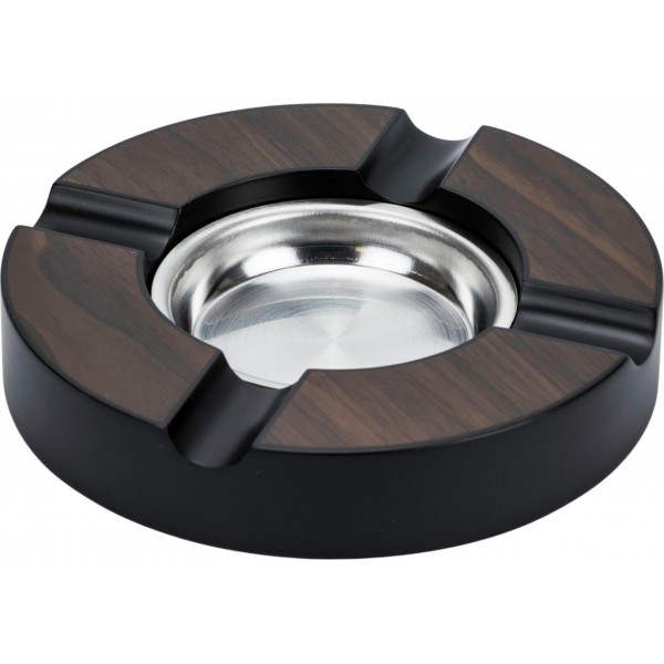 Zigarrenascher rund Walnut Finish matt mit 4 Ablagen