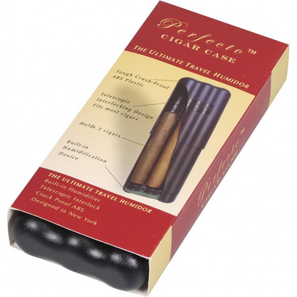 Zigarrenetui Perfecto schwarz/verstellbar15-22cm/ 2cm 3er