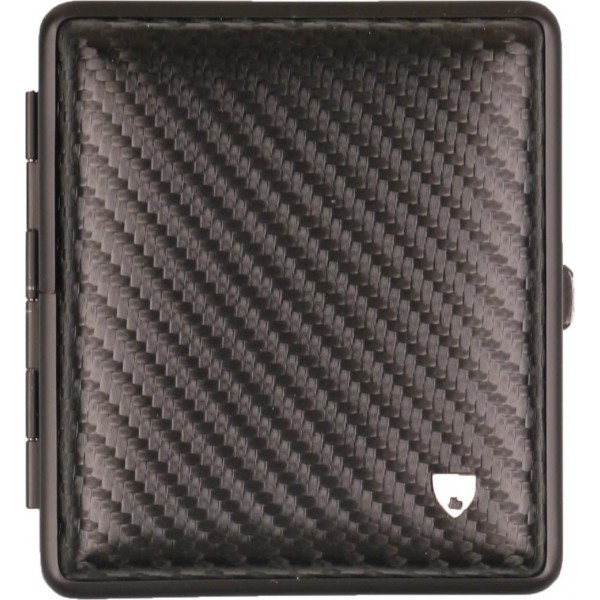 Zigtt.-Etui v. H. Leder Carbonoptik schwarz Rahmen schwarz 1
