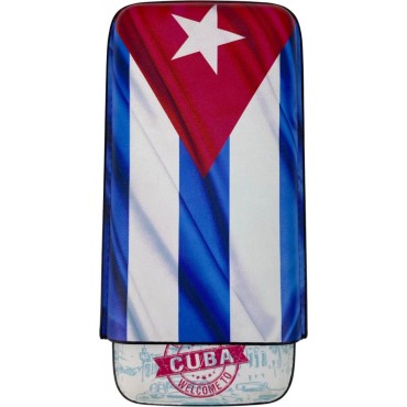 Zigarren Schiebe-Etui Lederoptik "Cuba Flagge" 3er