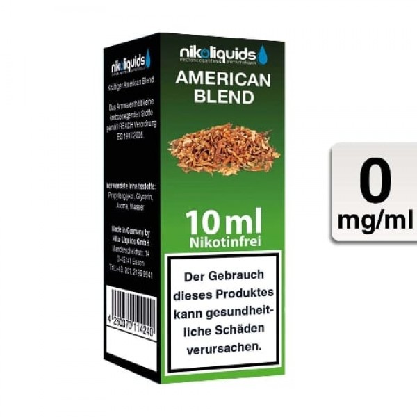 E-Liquid Nikoliquids American Blend nikotinfrei Flasche 10 ml