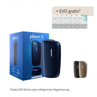 PLOOM X NAVY BLUE DEVICE inklusive 8 Packungen EVO Sticks Gratis