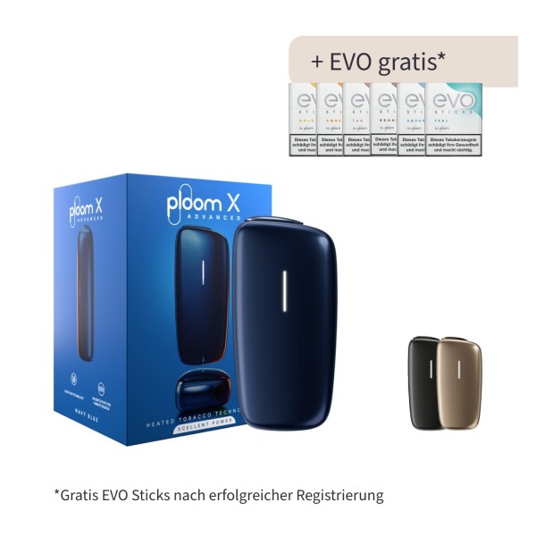 PLOOM X NAVY BLUE DEVICE inklusive 8 Packungen EVO Sticks Gratis