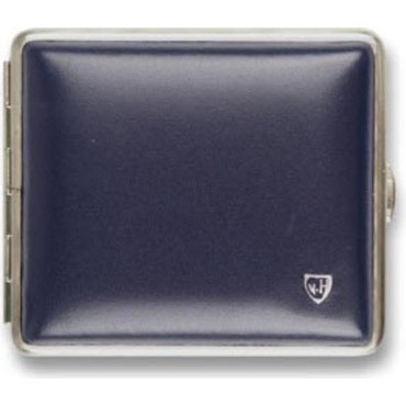 Zigtt.-Etui v.H. Soft-Leder nachtblau Rahmen nickel 18er