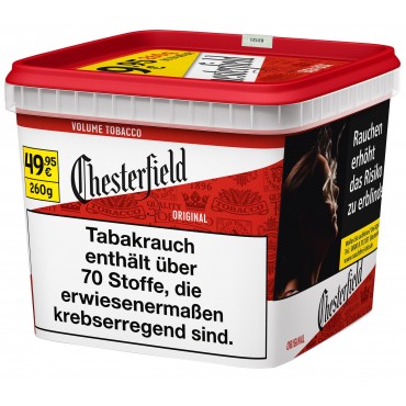 GIGA Eimer Chesterfield Red Volumen Tabak 255 Gramm