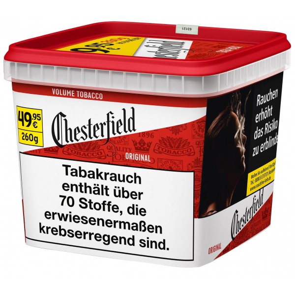 GIGA Eimer Chesterfield Red Volumen Tabak 255 Gramm