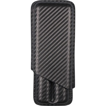 Zigarren Schiebe-Etui Lederoptik Carbondesign 2er