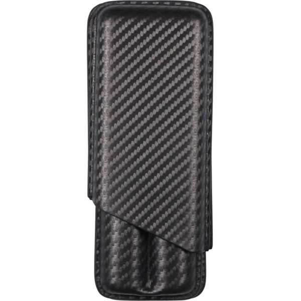 Zigarren Schiebe-Etui Lederoptik Carbondesign 2er