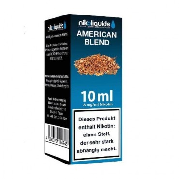E-Liquid Nikoliquids Amercian Blend mit 8 mg Nikotin