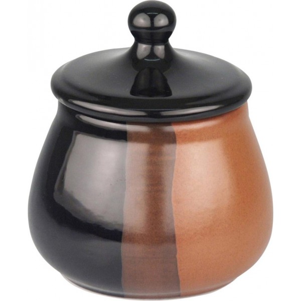 Tabaktopf Keramik schwarz/braun, für ca.100 g Tabak