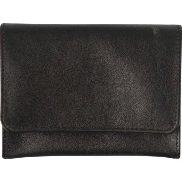 Tabakstellbeutel Schafnappa schwarz/Kautschukfutter 11cm