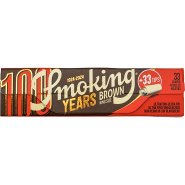 SMOKING KINGSIZE BROWN Zigtt.-Papier + Tips (je 24 Hf.)