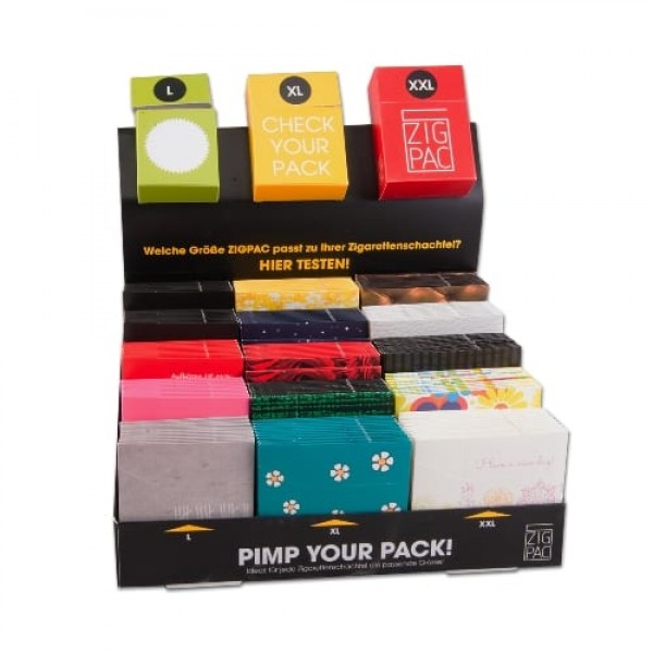 Zigarettenetui ZIG PACK Display 3 Größen sortiert 150 Stück