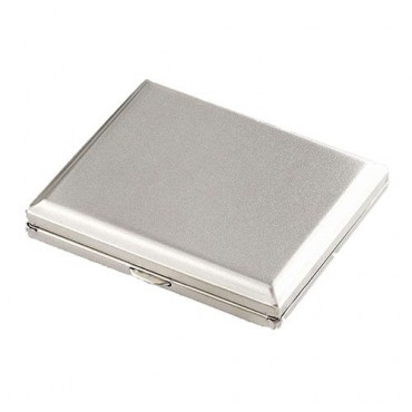 Zigarettenetui 18er mit Innenclips aus Metall satiniert in silber matt