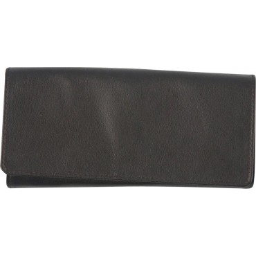 Tabak-Rollbeutel Schafnappa schwarz/Kautschukfutter 16.5cm