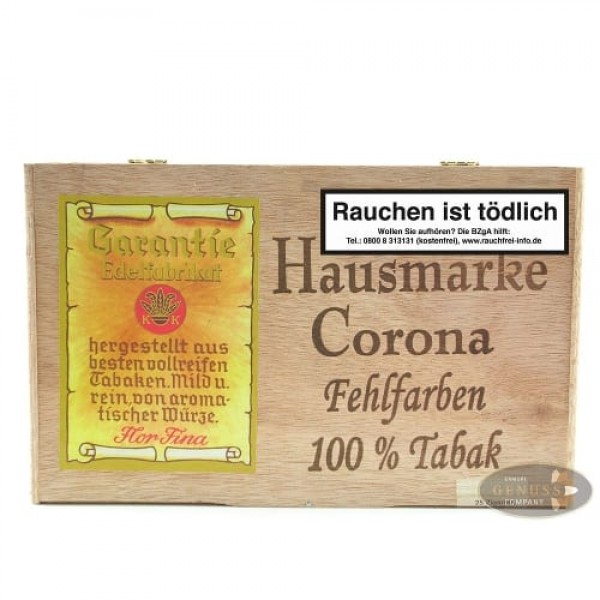 Hausmarke Corona Fehlfarben Brasil 25 Zigarren
