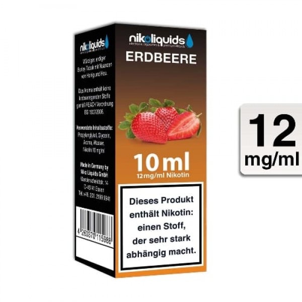 E-Liquid Nikoliquids Erdbeere 12 mg/ml Flasche 10 ml